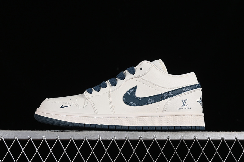 Nike Air Jordan 1 Low LV Blue Sole White Sneakers