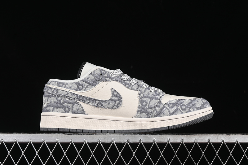 Nike Air Jordan 1 Low DIOR White Grey Sneakers
