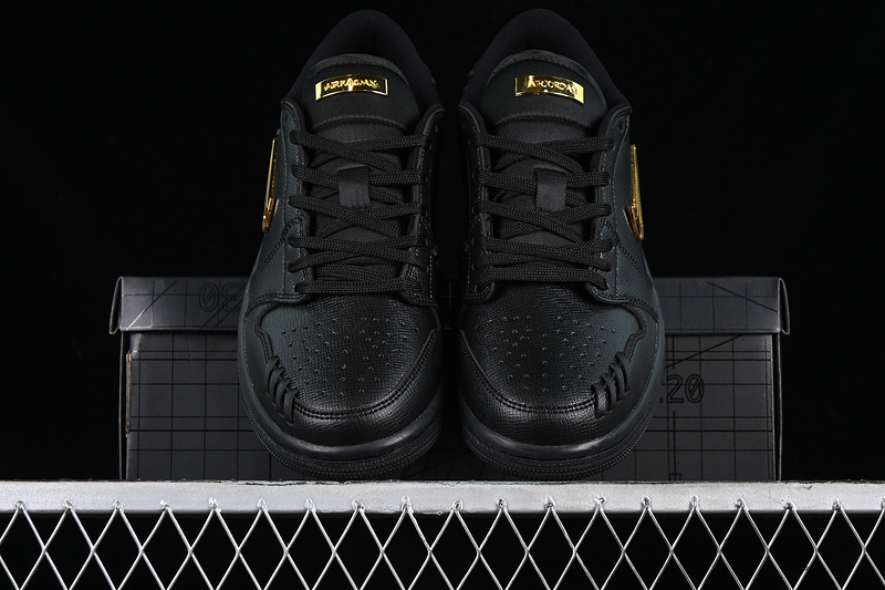 Nike Air Jordan 1 Low Method Of Make Metal Gold Label Black Sneakers