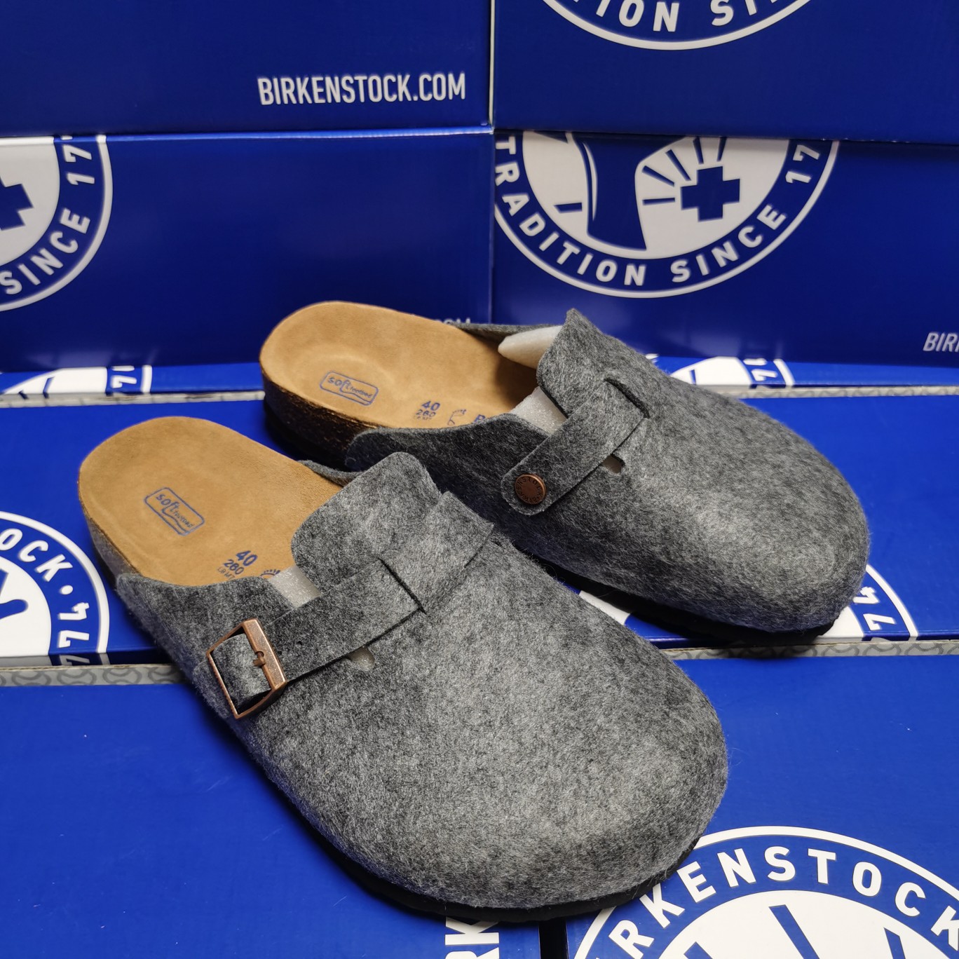 Birkenstock Gray Suede Clog Shoes