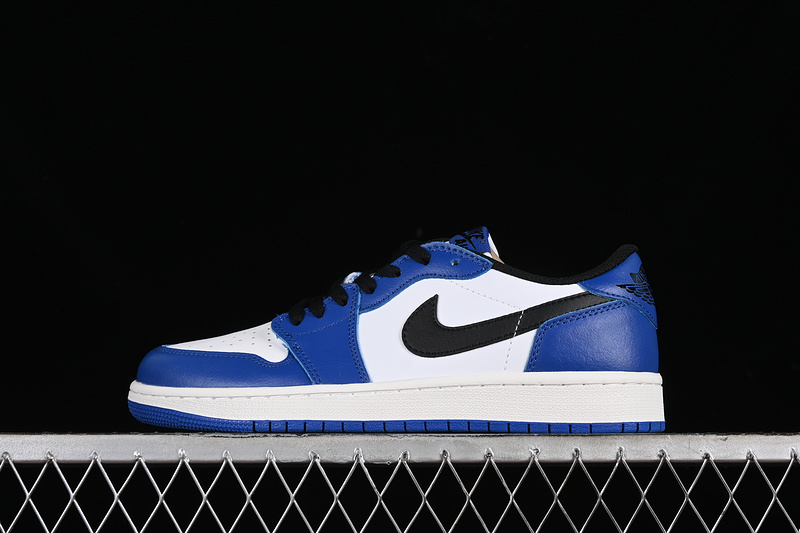 Nike Air Jordan 1 Low Black Game Royal White Sneakers