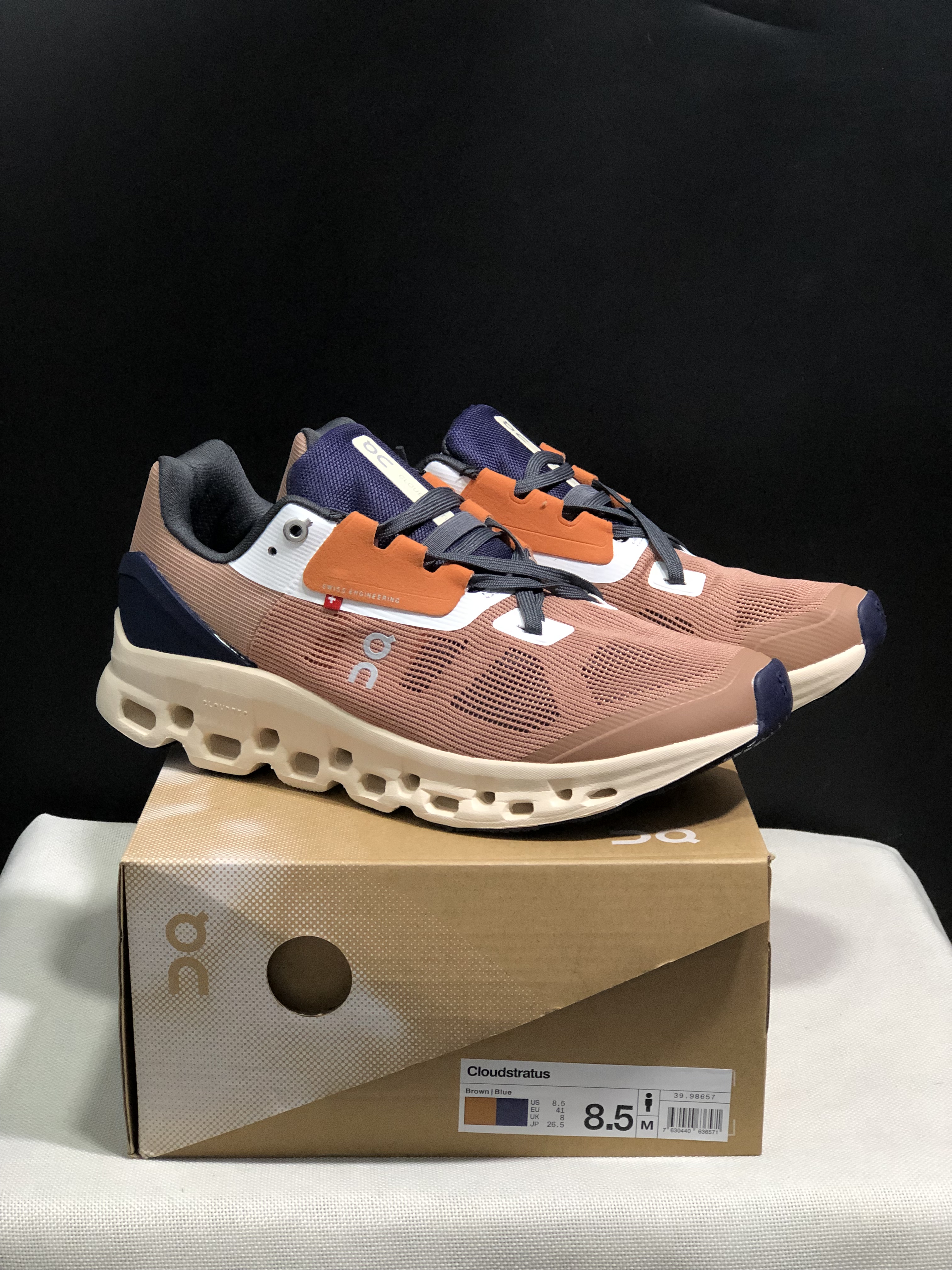 On Running Cloudstratus Breathable Support Running Shoes Reddish Brown