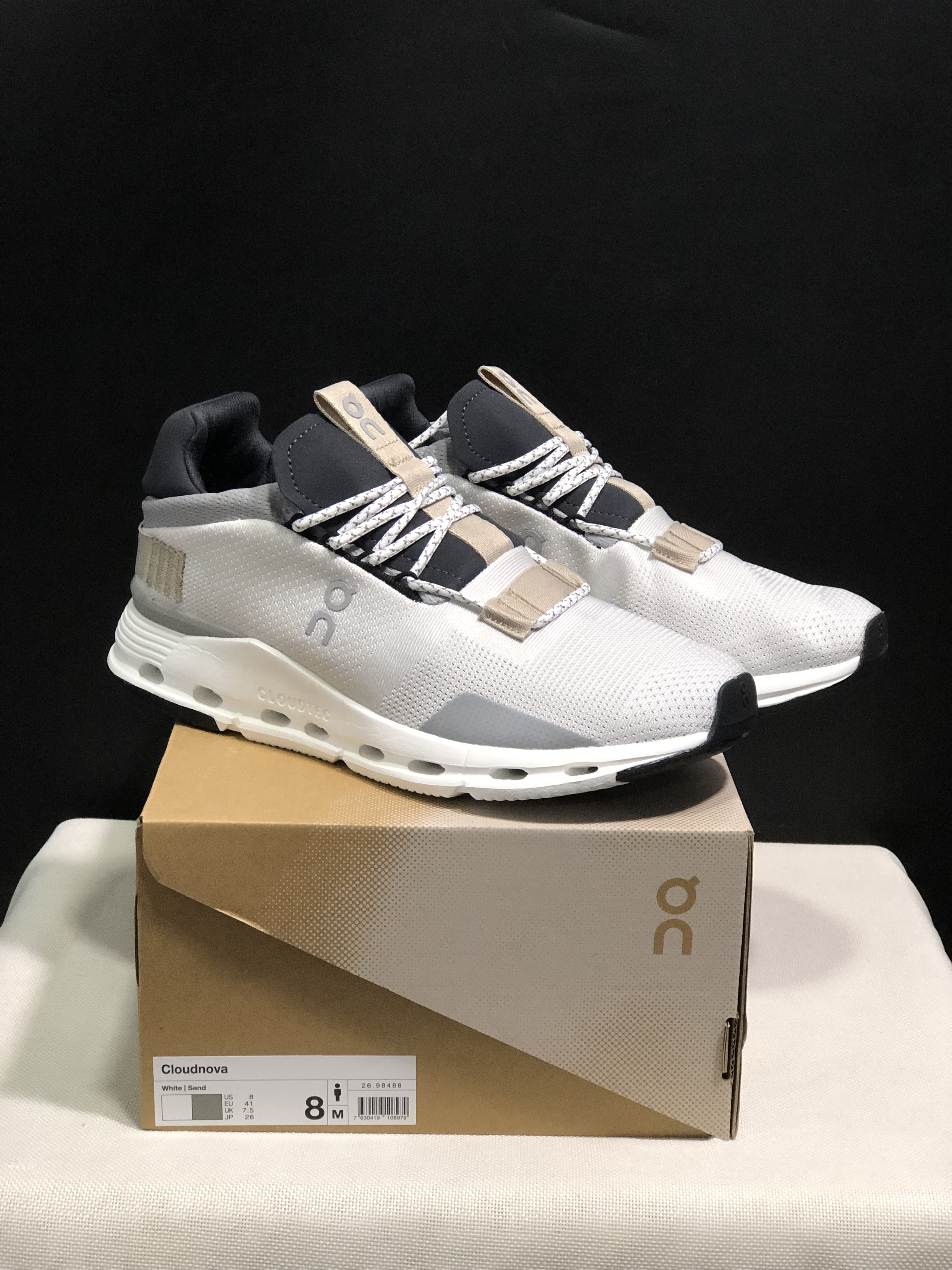 On Running Cloudnova Lightweight Sports Casual Shoes White/Sand