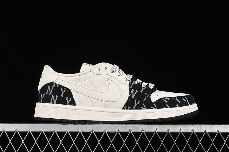 Nike Air Jordan 1 Low Travis Scott Fragment Design MLB Black White Sneakers