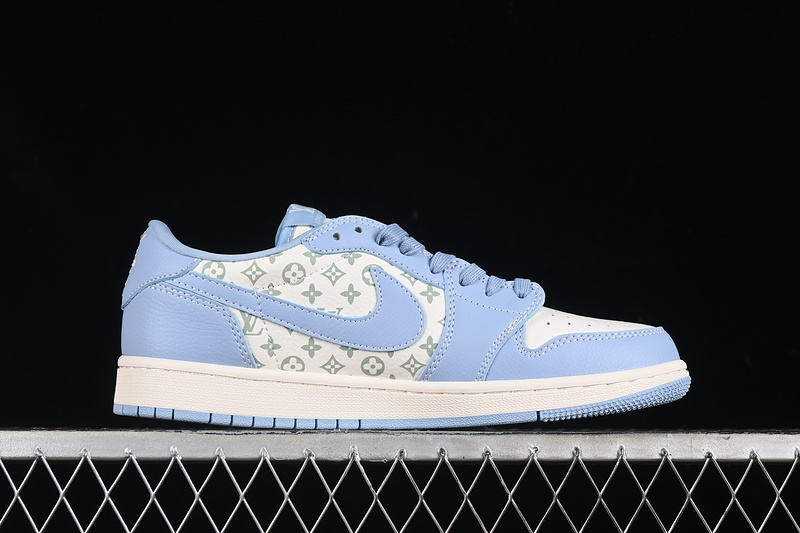 Nike Air Jordan 1 Low LV Travis Scott Fragment Design OG SP White Sky Blue Sneakers