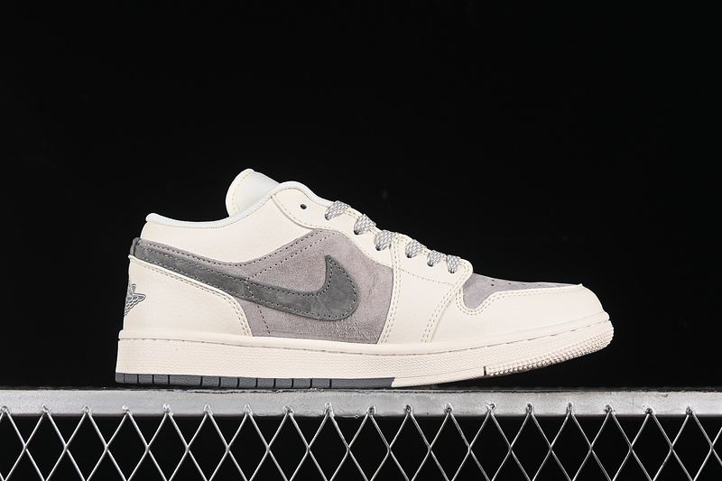 Nike Air Jordan 1 Low Supreme Beige Grey Sneakers