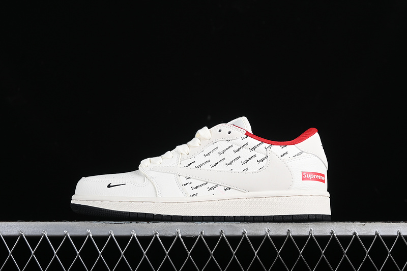 Nike Air Jordan 1 Low Off-White Travis Scott Fragment Design Supreme White Red Sneakers