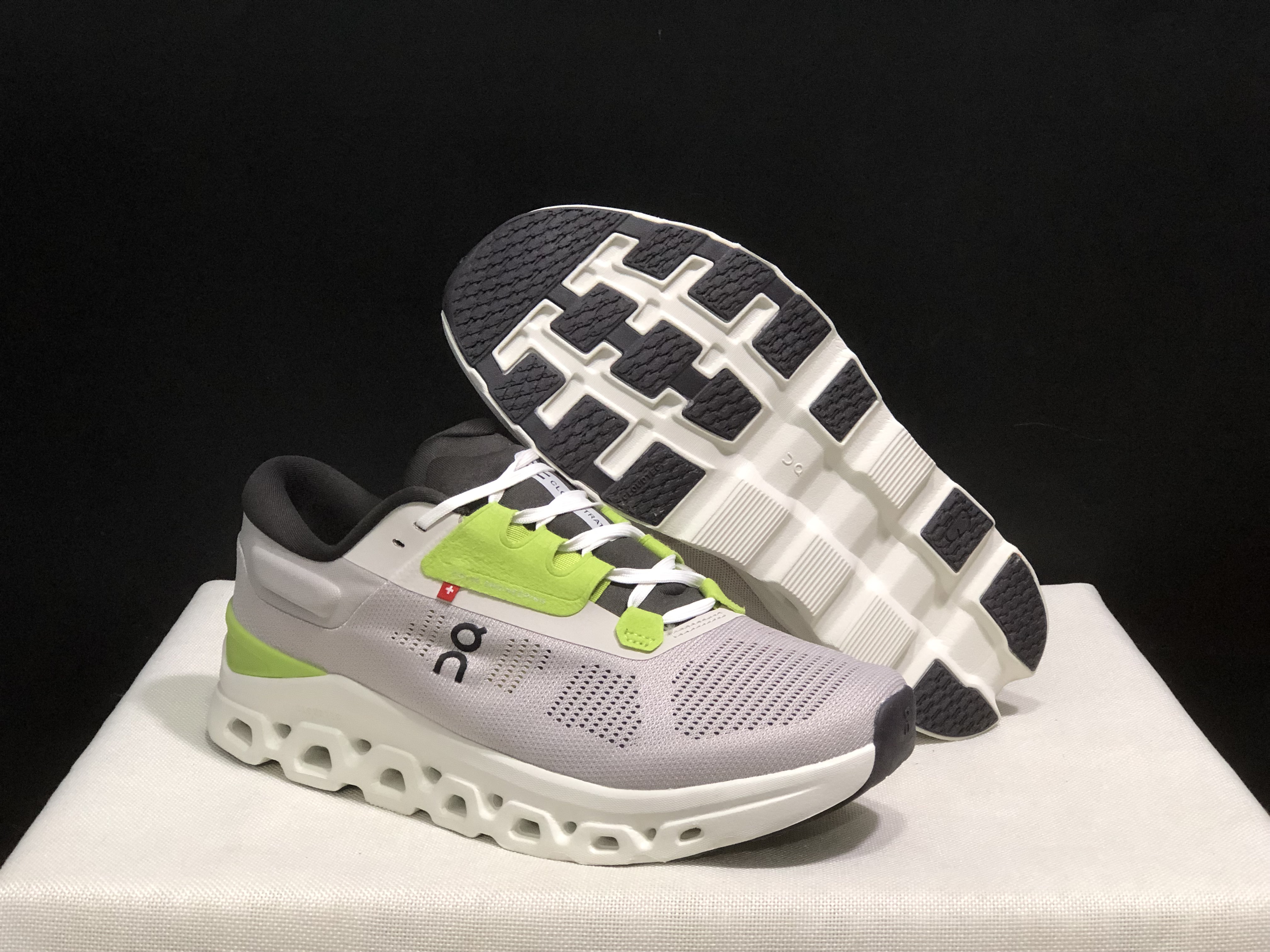 On Running Cloudstratus 3 Anti-Slip Running Shoes Light Grey/Green/White