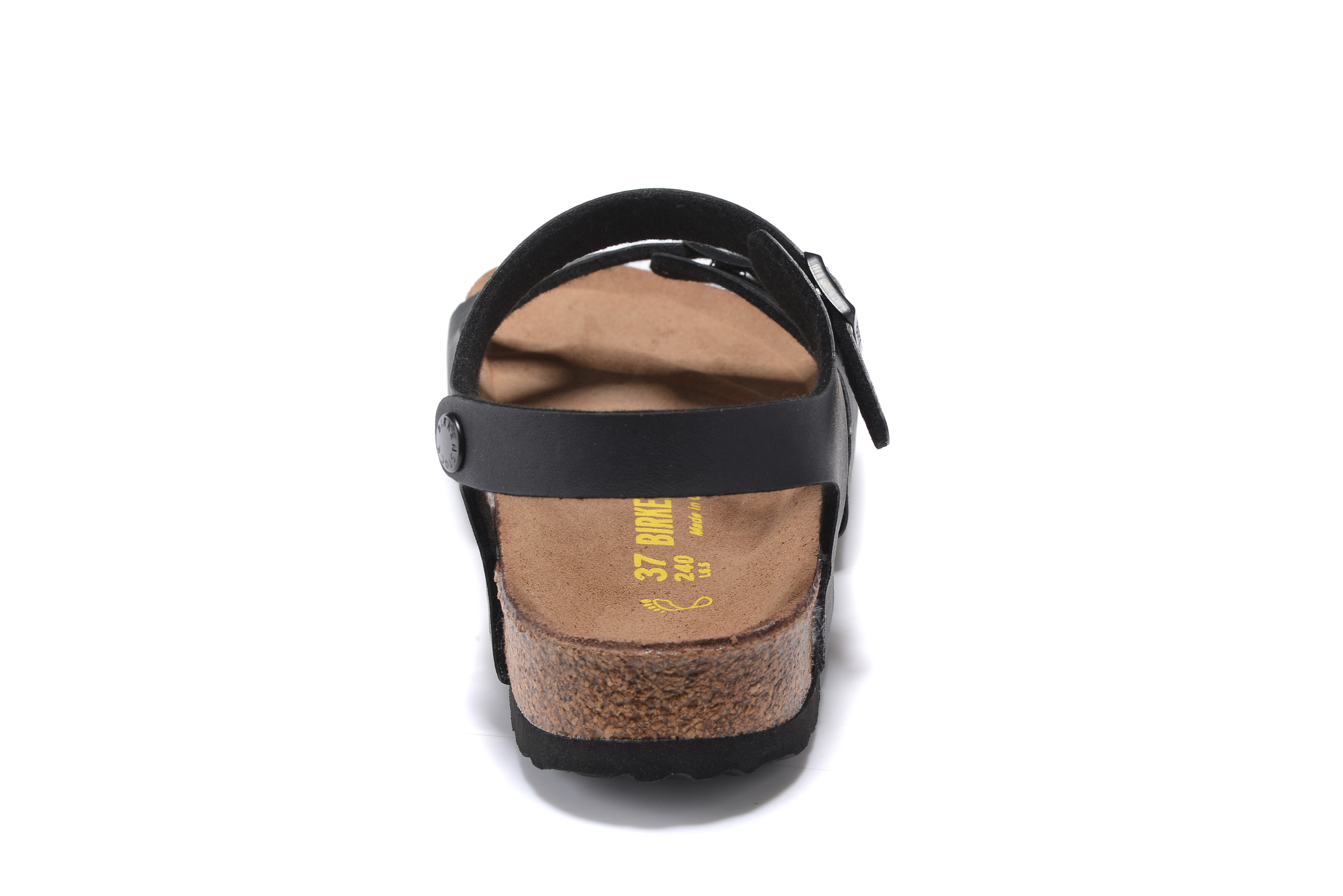 Birkenstock Black Matte Single Buckle Slip Band Buckle Strap Sandal