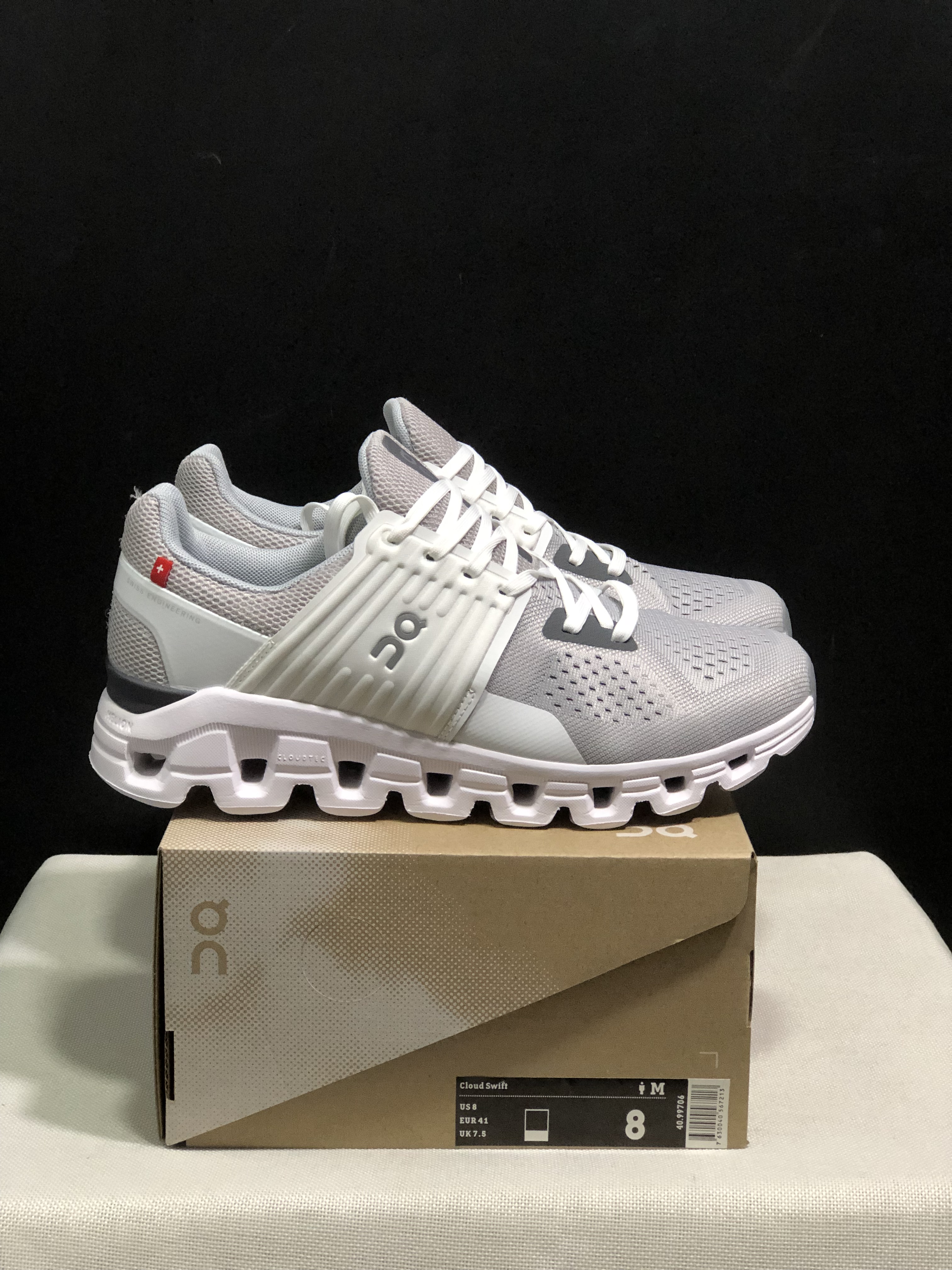 On Running Cloudswift Cushioning Running Shoes Light Grey/White