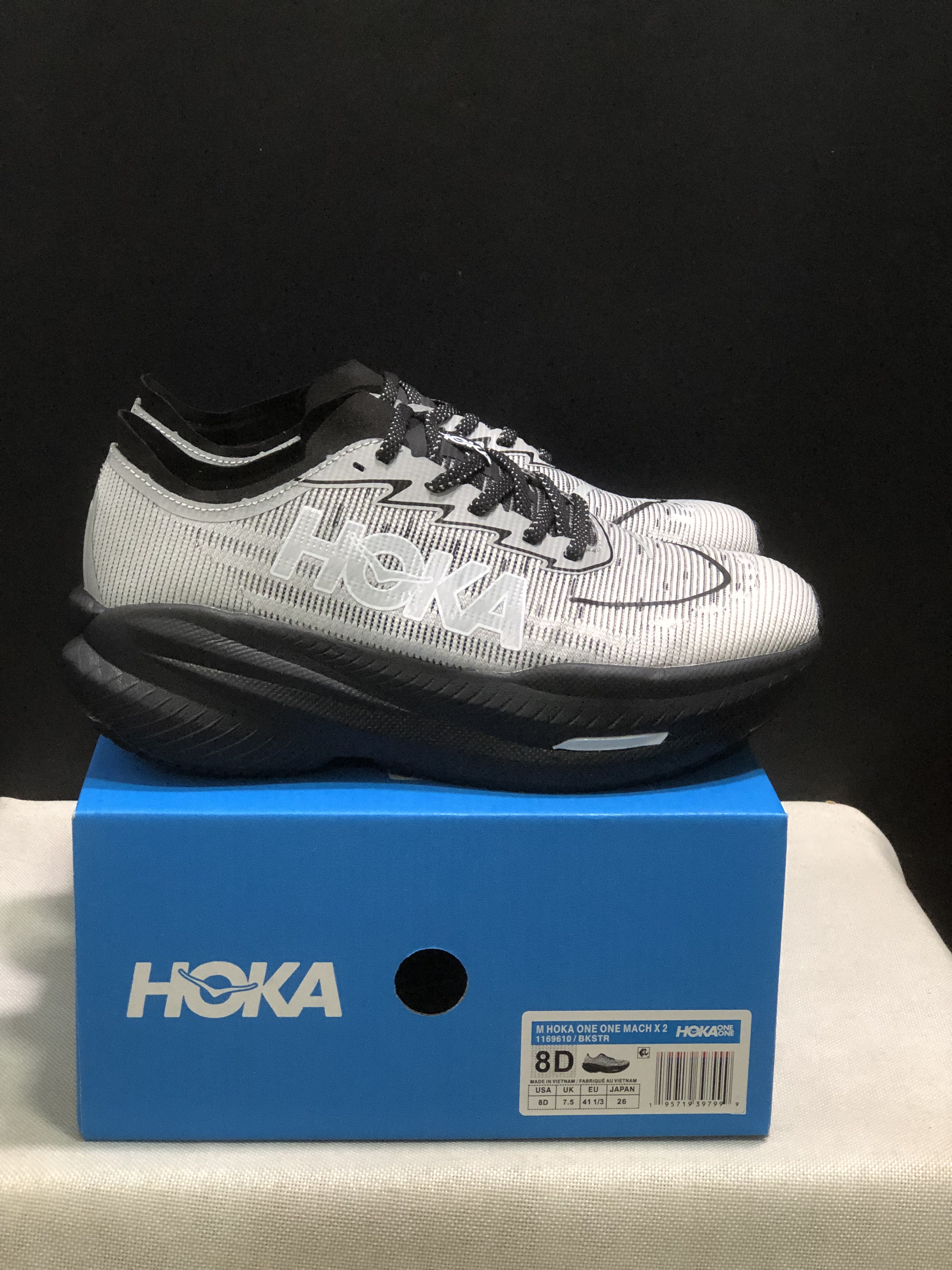Hoka One One Mach X 2 Anti-slip Low-top Running Shoes Grey/Black