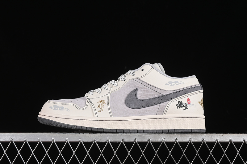 Nike Air Jordan 1 Low White Grey Gold Sneakers