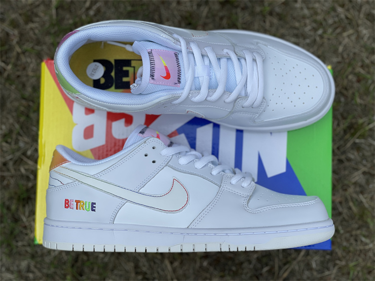 Nike SB Dunk Low Pro Be True White Rainbow Sneakers
