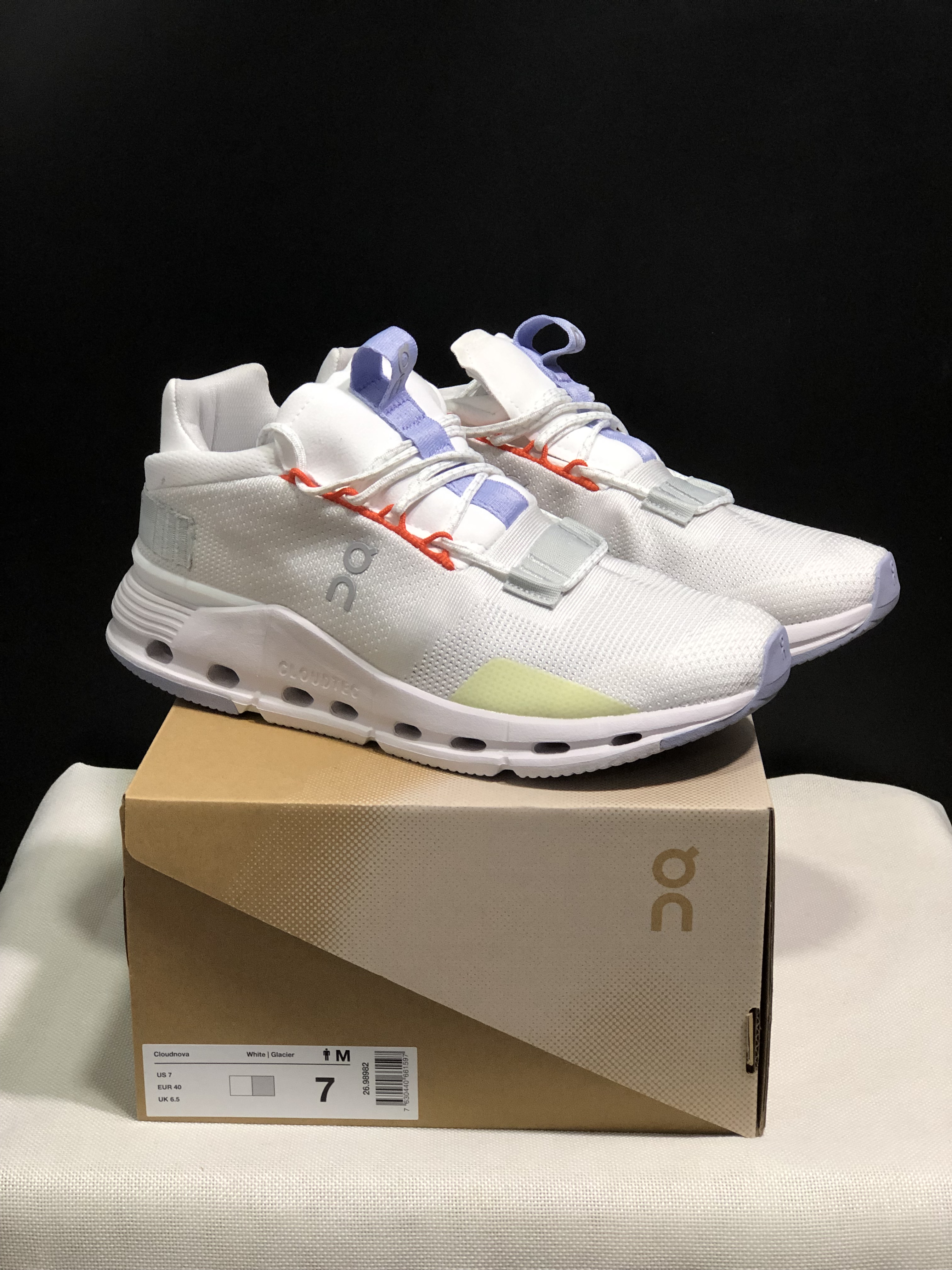 On Running Cloudnova Lightweight Sports Casual Shoes White/Glacier