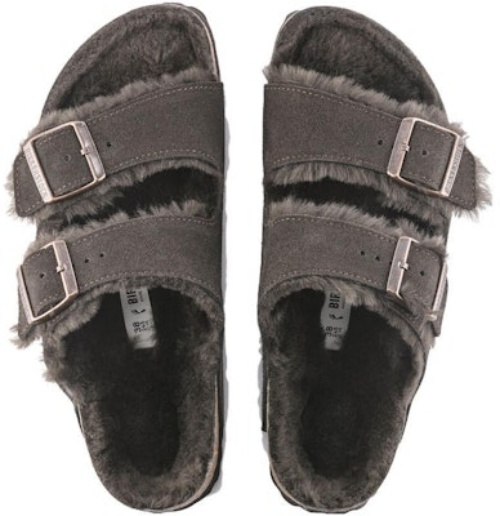 Birkenstock Arizona Shearling Suede Leather 1020566 Mocca Sandals