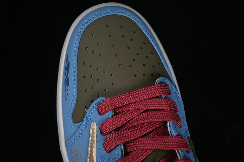 Nike Air Jordan 1 Low OG SP Travis Scott Fragment Design Blue Green Gold Red Sneakers