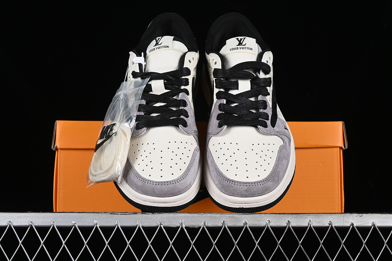Nike Air Jordan 1 Low OG SP Travis Scott Fragment Design LV Black White Grey Sneakers