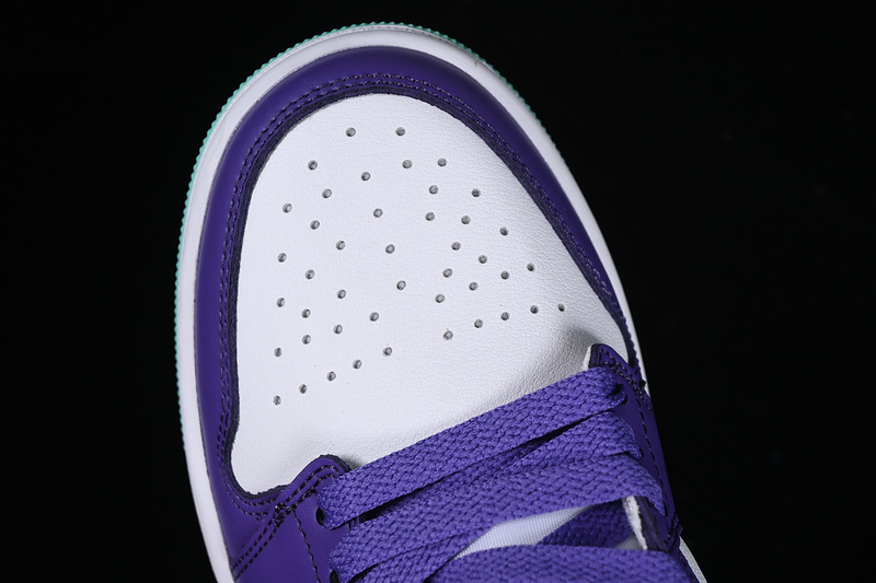 Nike Air Jordan 1 Low SE Hornets Psychic Purple Hyper Jade White Cone Sneakers