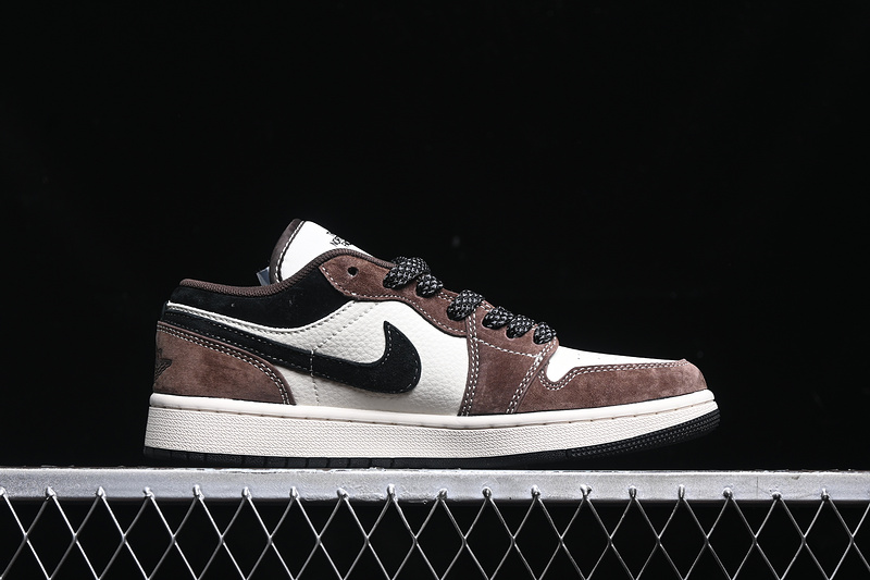 Travis Scott Fragment Design Nike Air Jordan 1 Low The North Face White Black Brown Sneakers