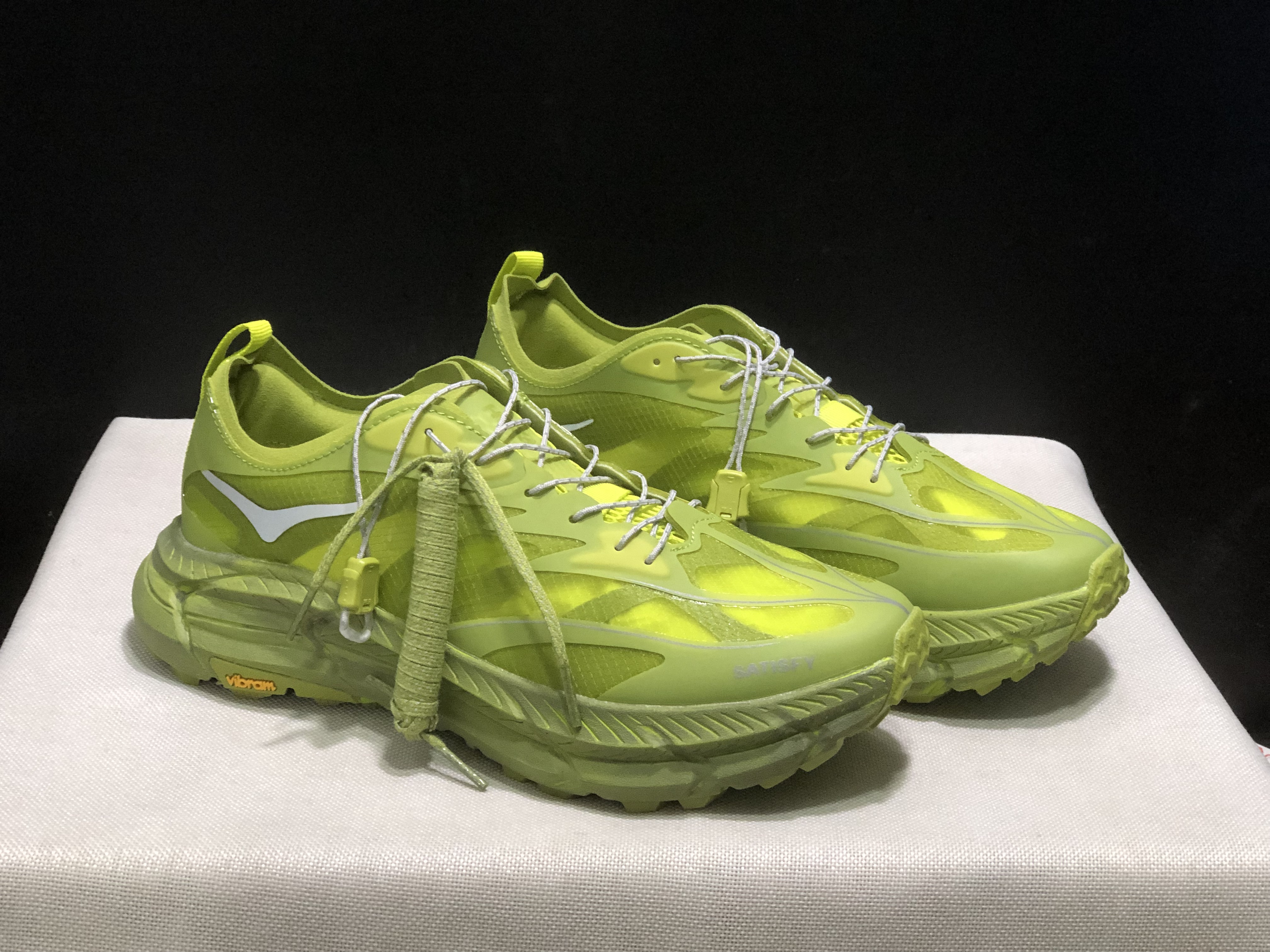 Hoka One One Satisfy x Mafate Speed 4 Breathable Fashion Running Shoes Sneakers Green