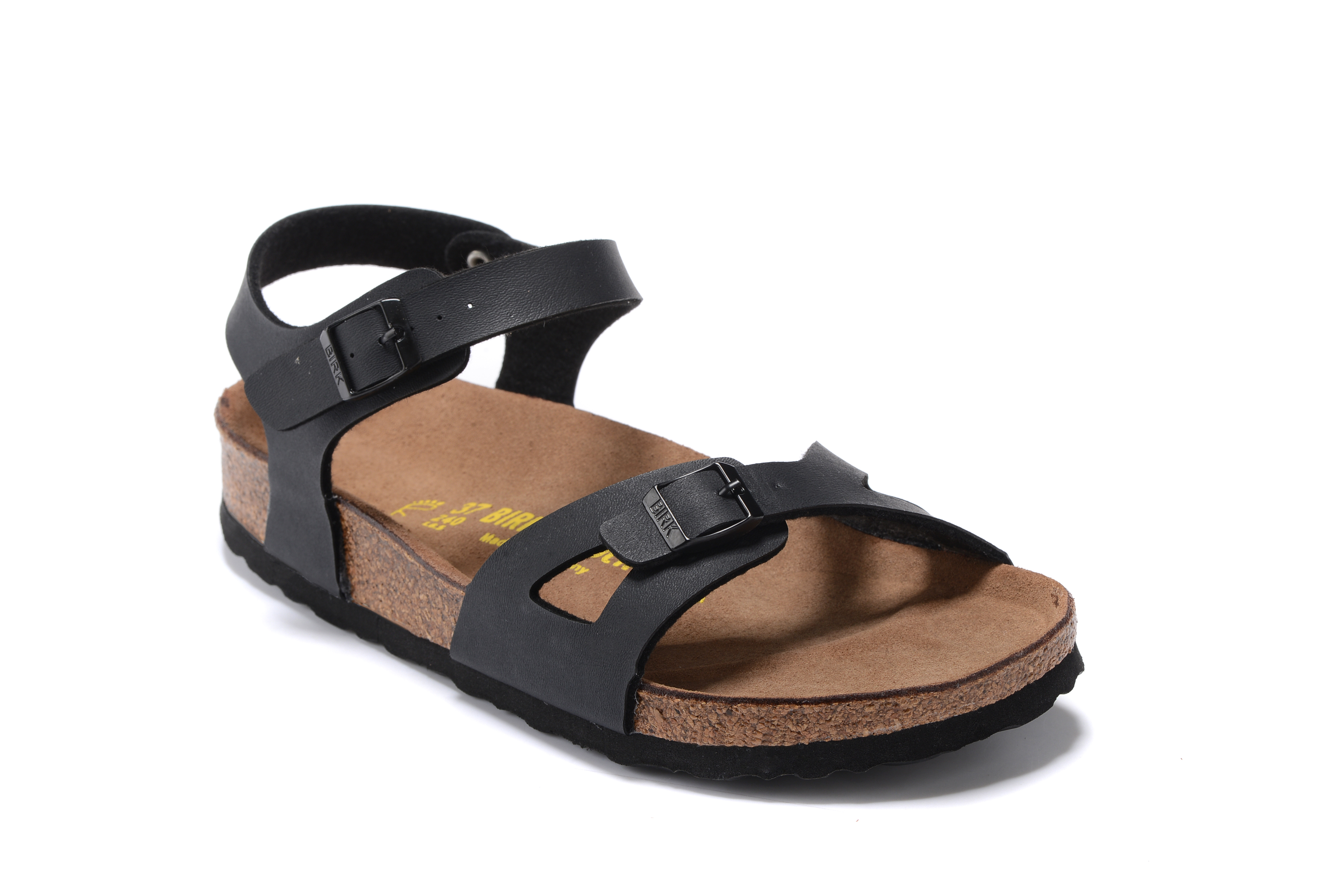 Birkenstock Black Matte Single Buckle Slip Band Buckle Strap Sandal