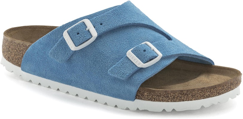 Birkenstock Zrich Sky Blue Suede Leather 1024994 Fashion Slippers