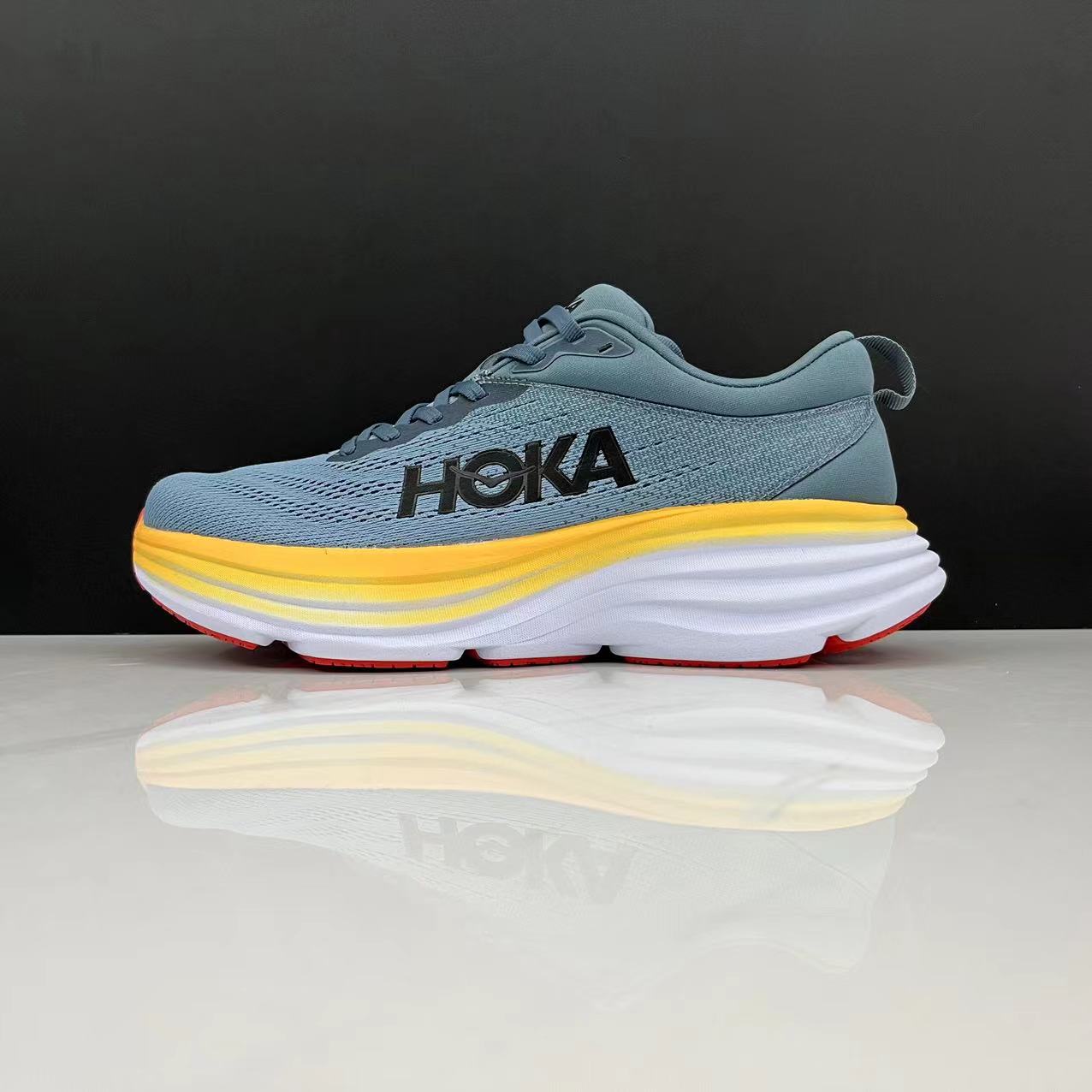 Hoka One One Bondi 8 Breathable Low-top Running Shoes Sneakers Turquoise