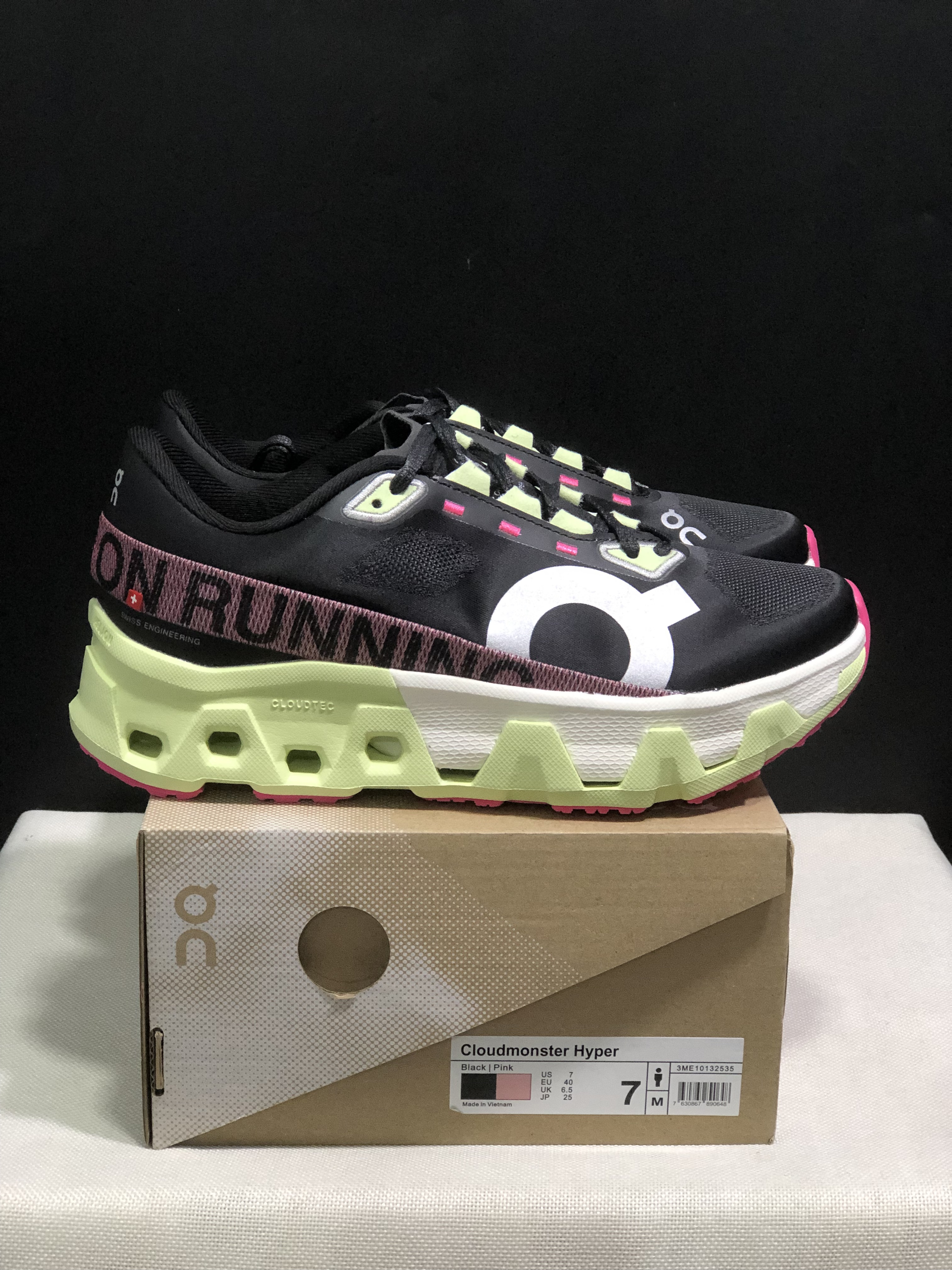 On Running Cloudmonster Hyper Running Shoes Black/Green