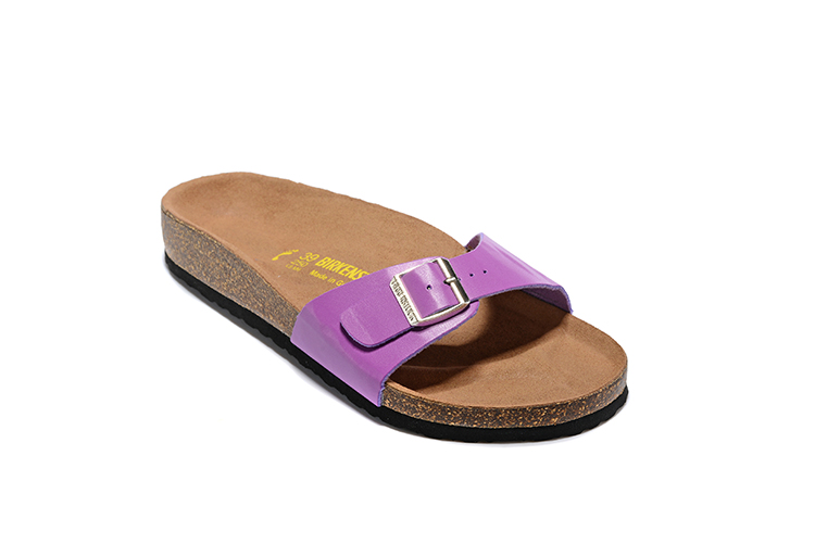 Birkenstock Single Button Purple Patent Leather Slippers