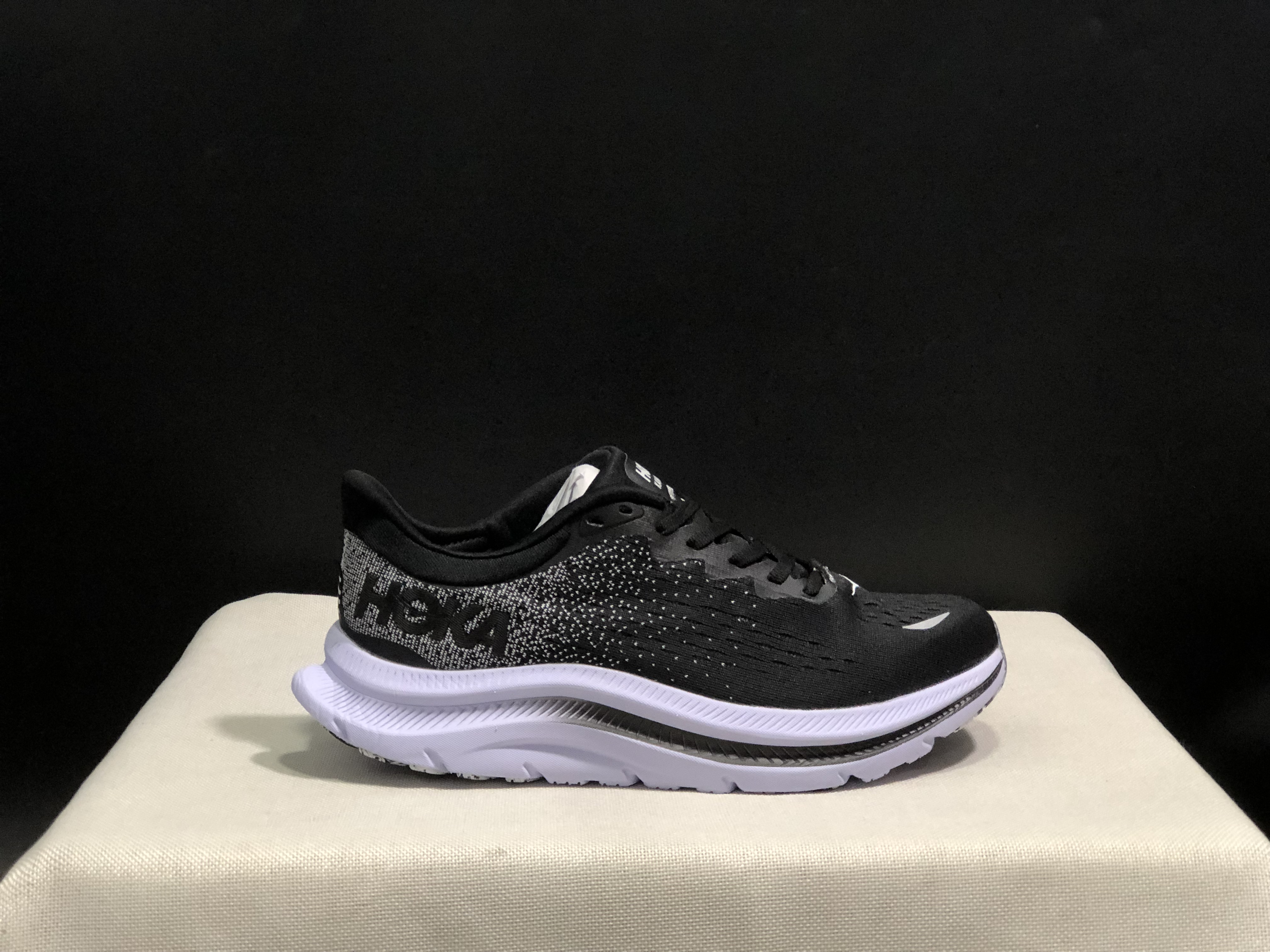 Hoka One One Kawana Cushioning Comfortable Gym Running Shoes Sneakers Black/White