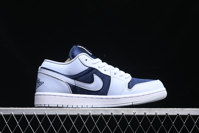 Nike Air Jordan 1 Low Football White Midnight Navy Sneakers