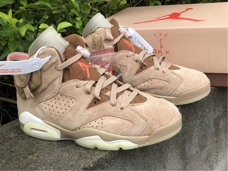 Nike Air Jordan 6 Retro Travis Scott SP British Khaki Brown Sneakers