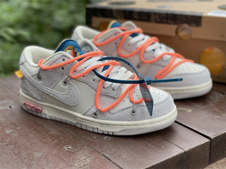 Nike Dunk Low Off-White Lot 19 Of 50 Gray Sneakers