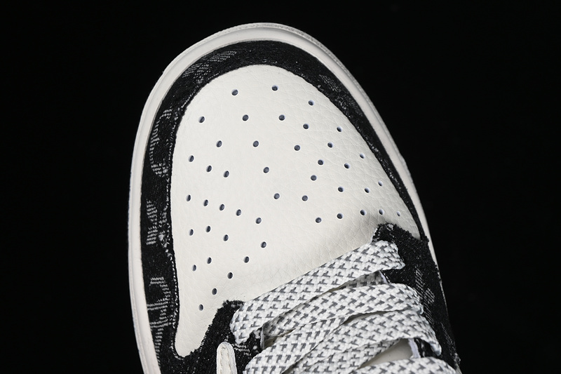 Nike Air Jordan 1 Low OG SP Travis Scott Fragment Design LV White Black Sneakers