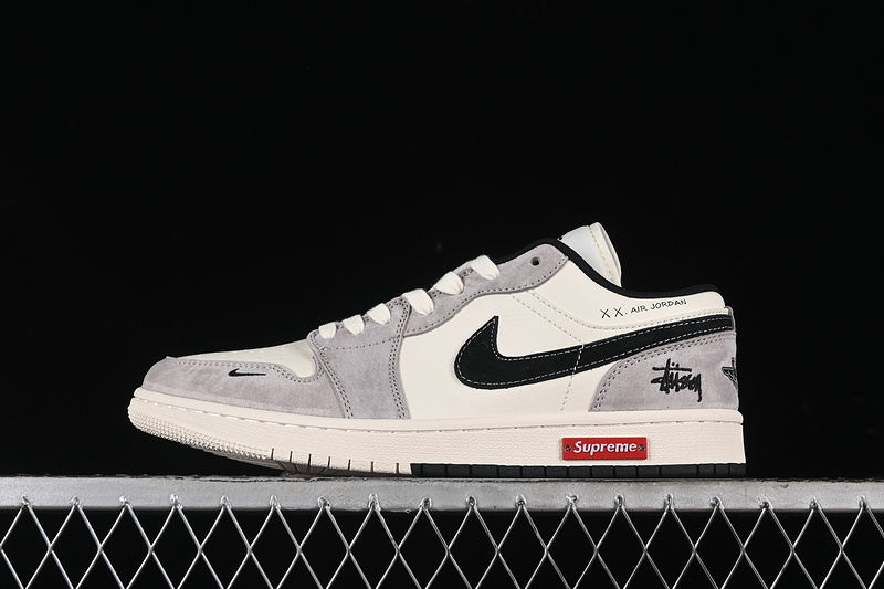 Nike Air Jordan 1 Low Black Beige Grey Sneakers