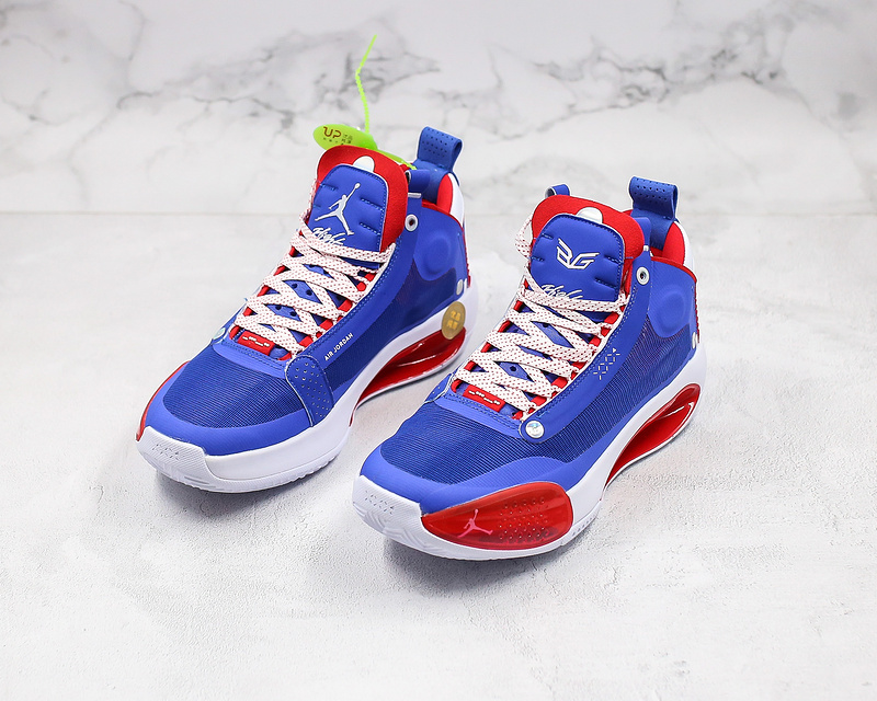 Nike Air Jordan 34 White Laser Navy Sneakers