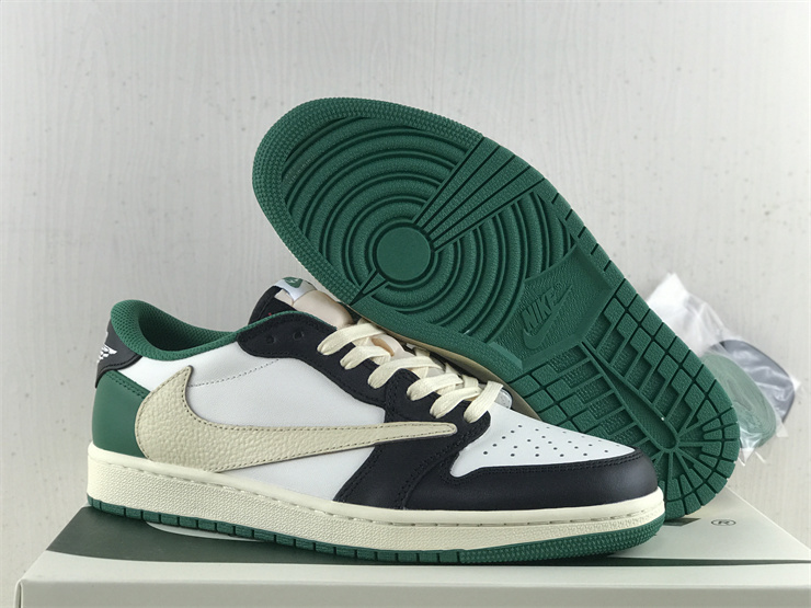 Nike Air Jordan 1 Retro Low Travis Scott White/Black/Green Sneakers