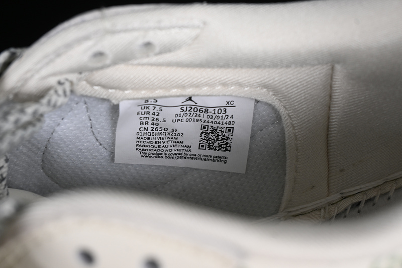 Nike Air Jordan 1 Low OG SP Travis Scott Fragment Design LV Black White Grey Gold Sneakers