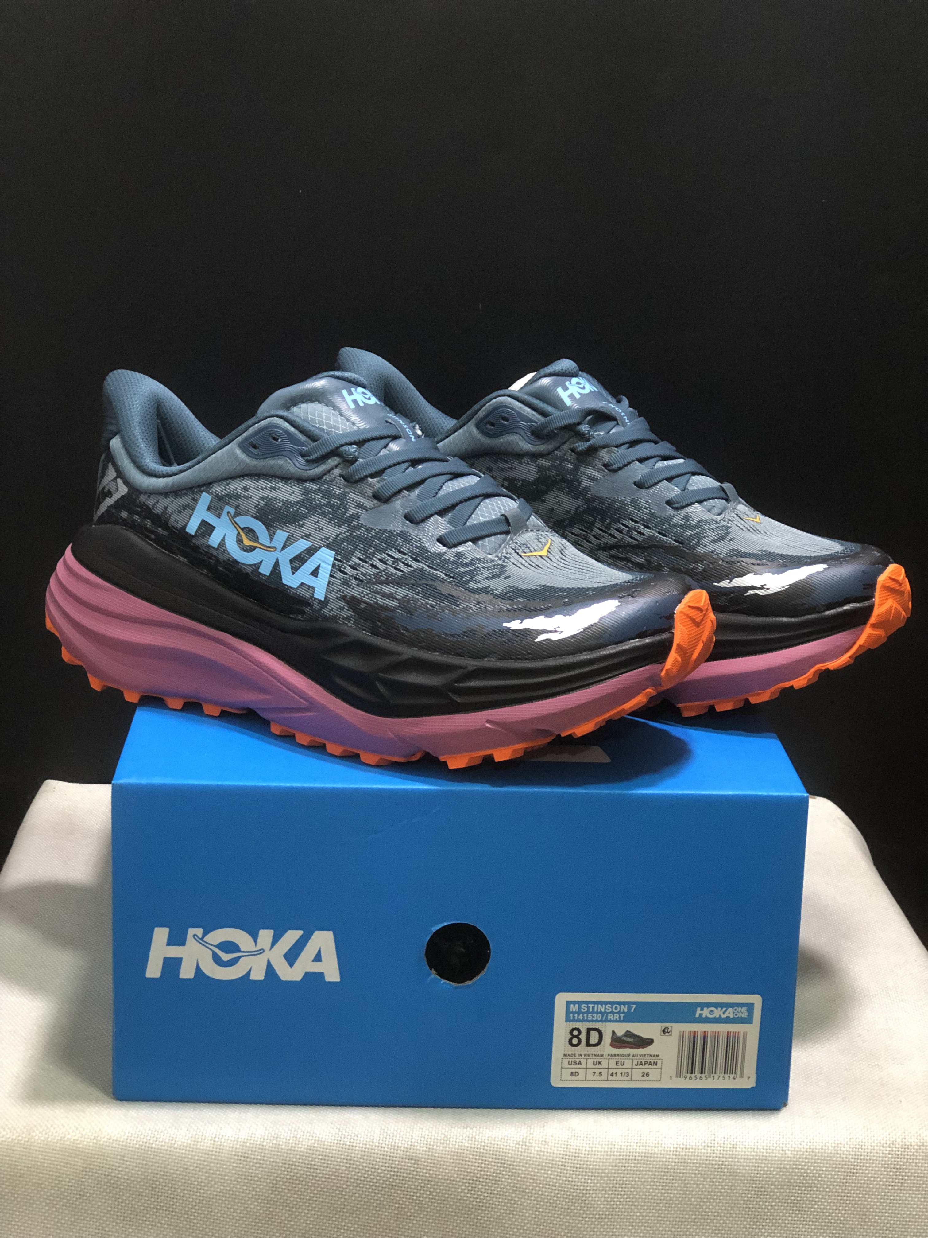 Hoka One One Stinson 7 Comfortable Anti-slip Running Shoes Camouflage/Black/Red