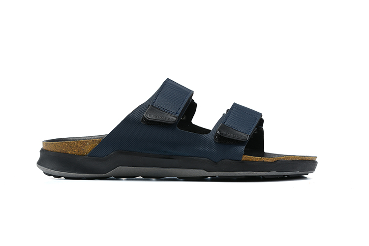 Birkenstock Navy Velcro Matte Leather Slippers