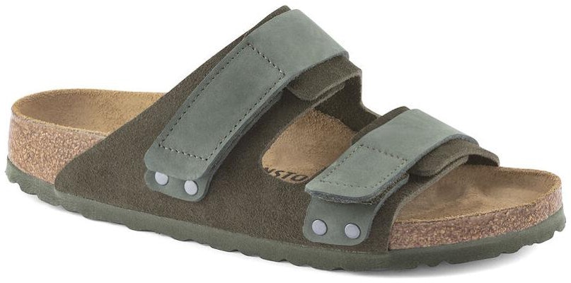 Birkenstock Uji Nubuck Leather Suede Thyme Olive Green 1024833 Fashion Slippers