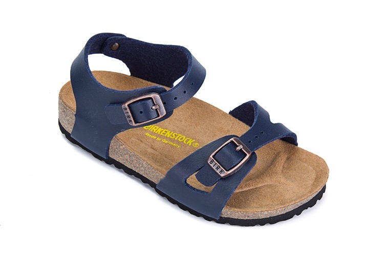 Birkenstock Single Button Navy Matte Leather Sandals