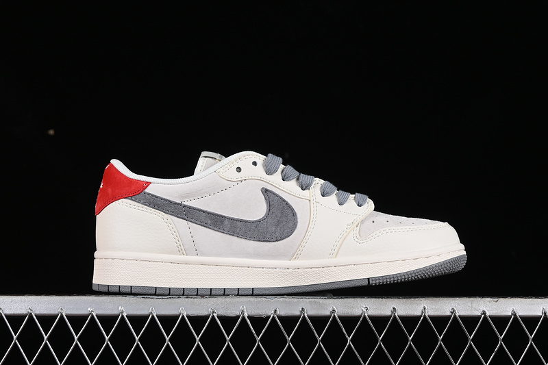 Nike Air Jordan 1 Low Travis Scott Fragment Design LV White Grey Sneakers