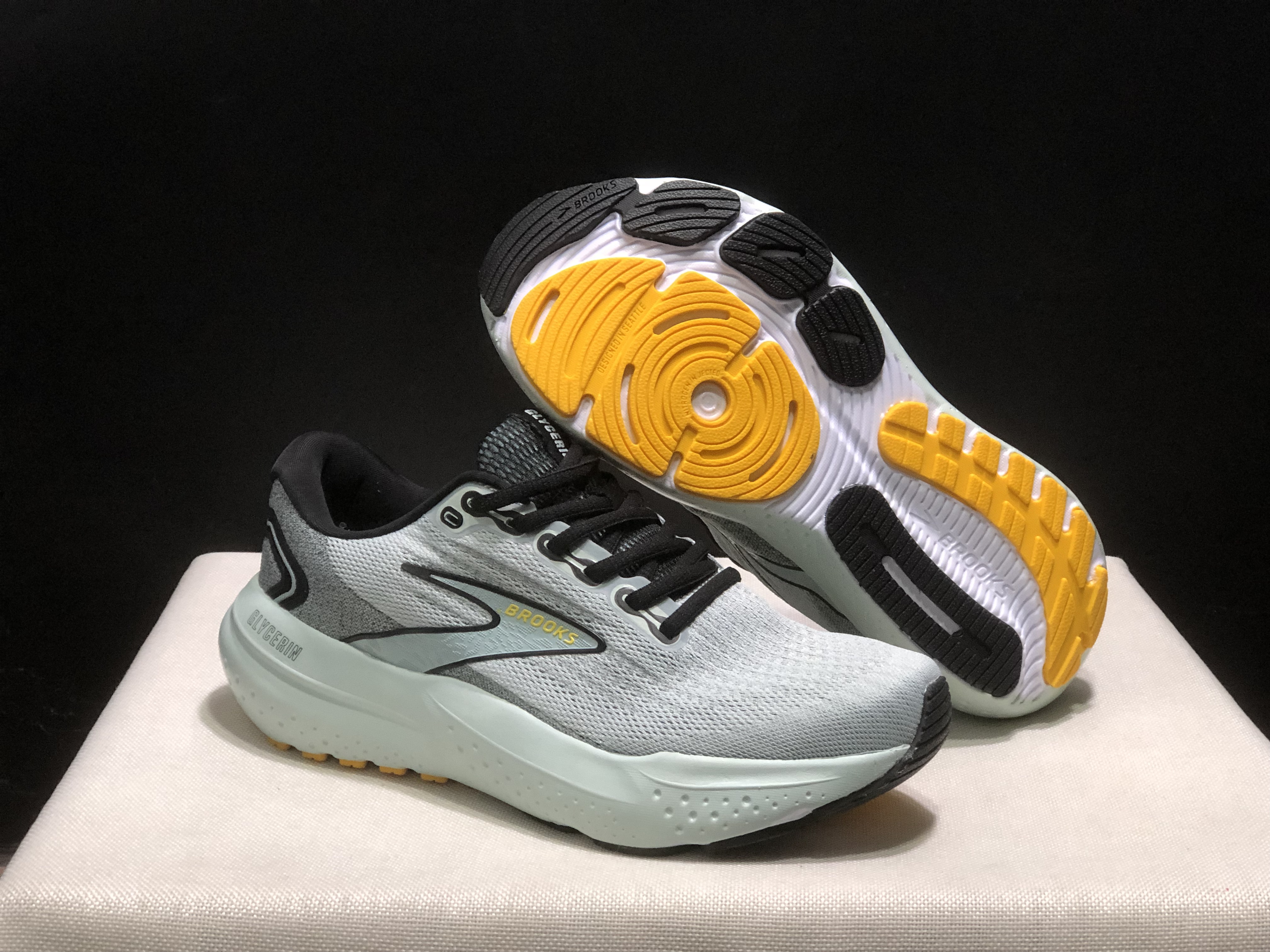 Brooks Glycerin 21 Low-top Casual Running Shoes Blue/Black/Gold