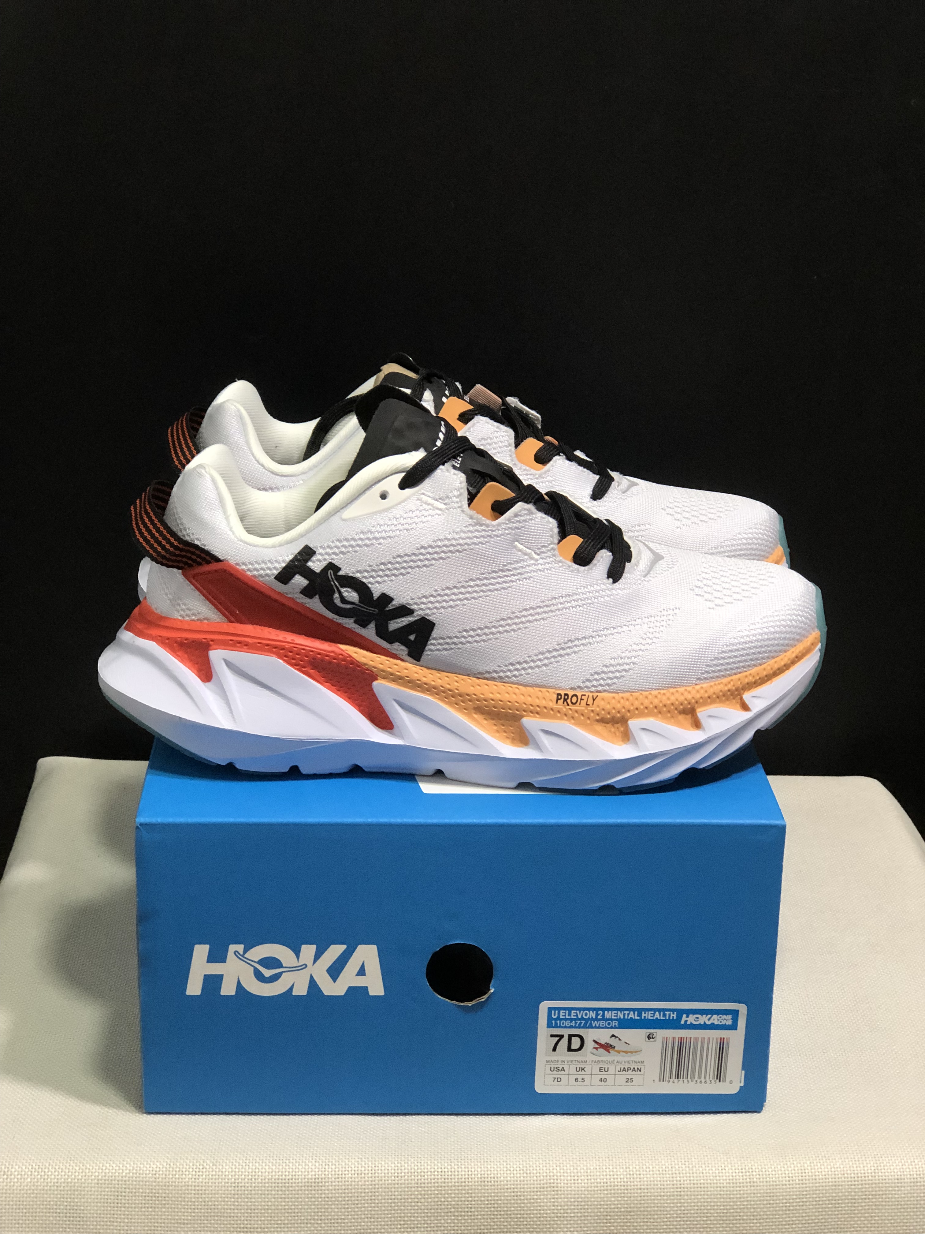 Hoka One One Elevon 2 White Anti-slip Wear-resistant Running Shoes Sneakers