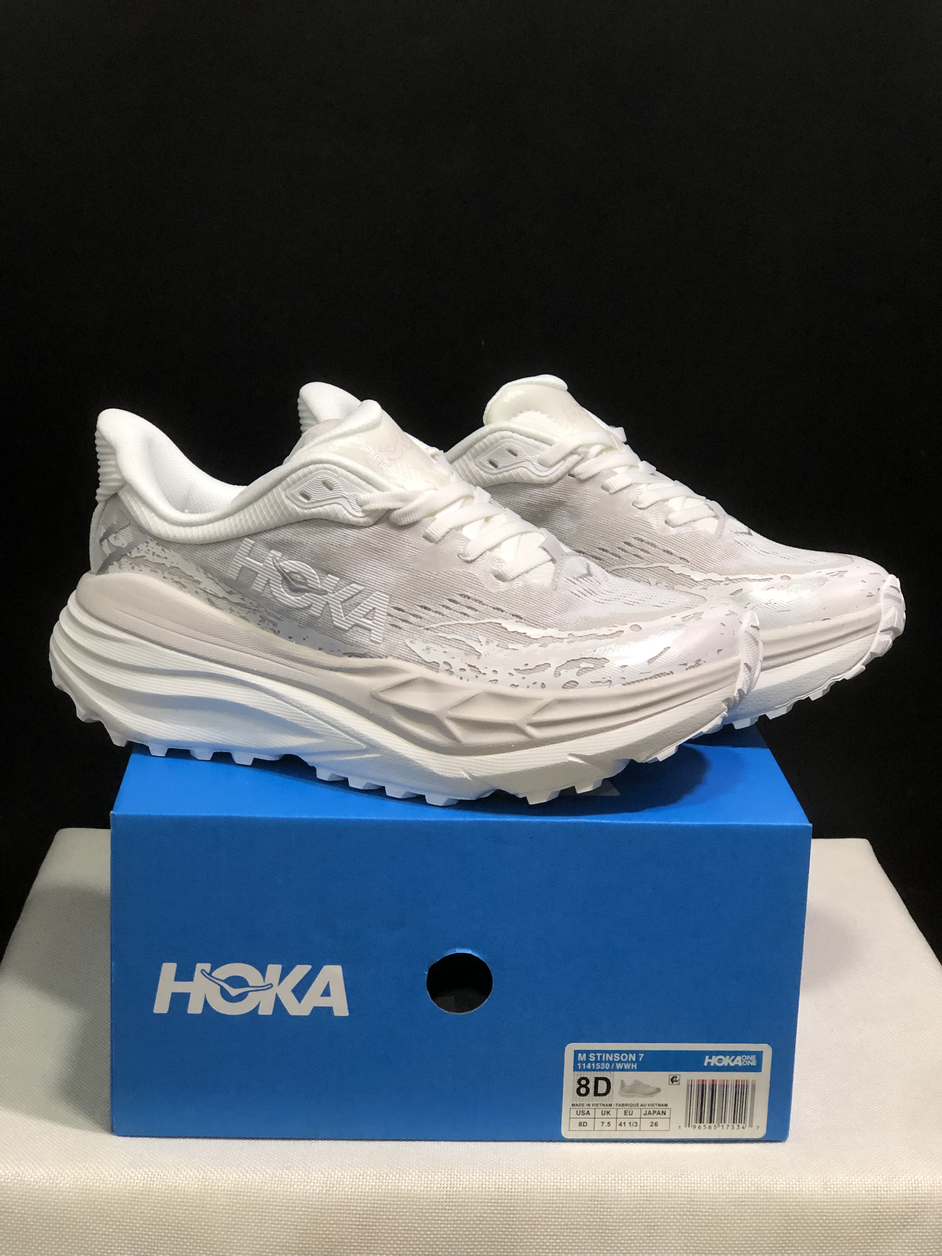 Hoka One One Stinson 7 Comfortable Anti-slip Outdoor Running Shoes Sneakers White