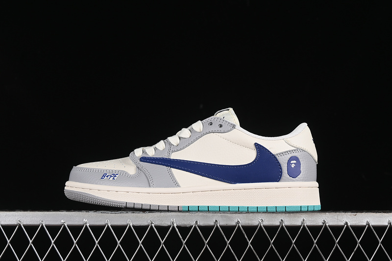 Nike Air Jordan 1 Low OG SP Travis Scott Fragment Design Grey White Blue Sneakers
