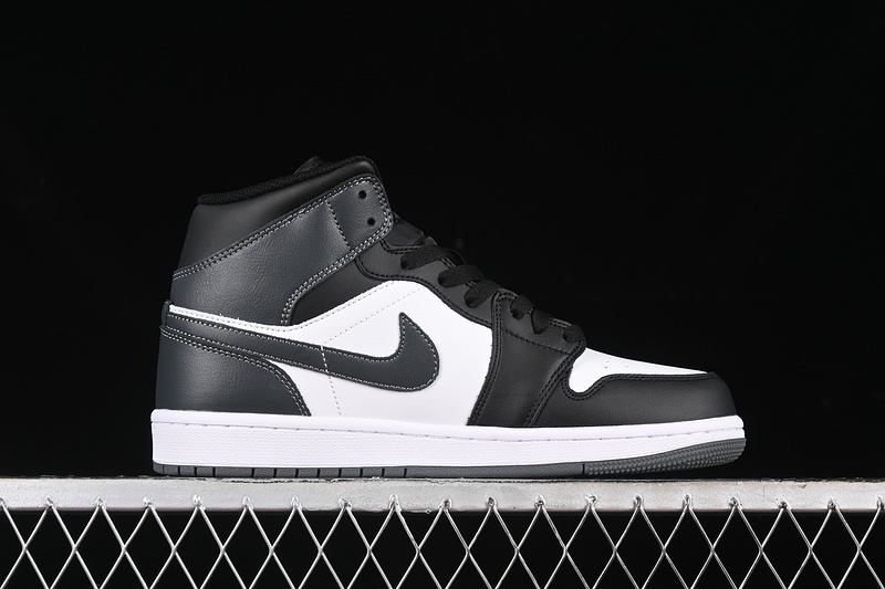 Nike Air Jordan 1 Mid White Iron Black Sneakers