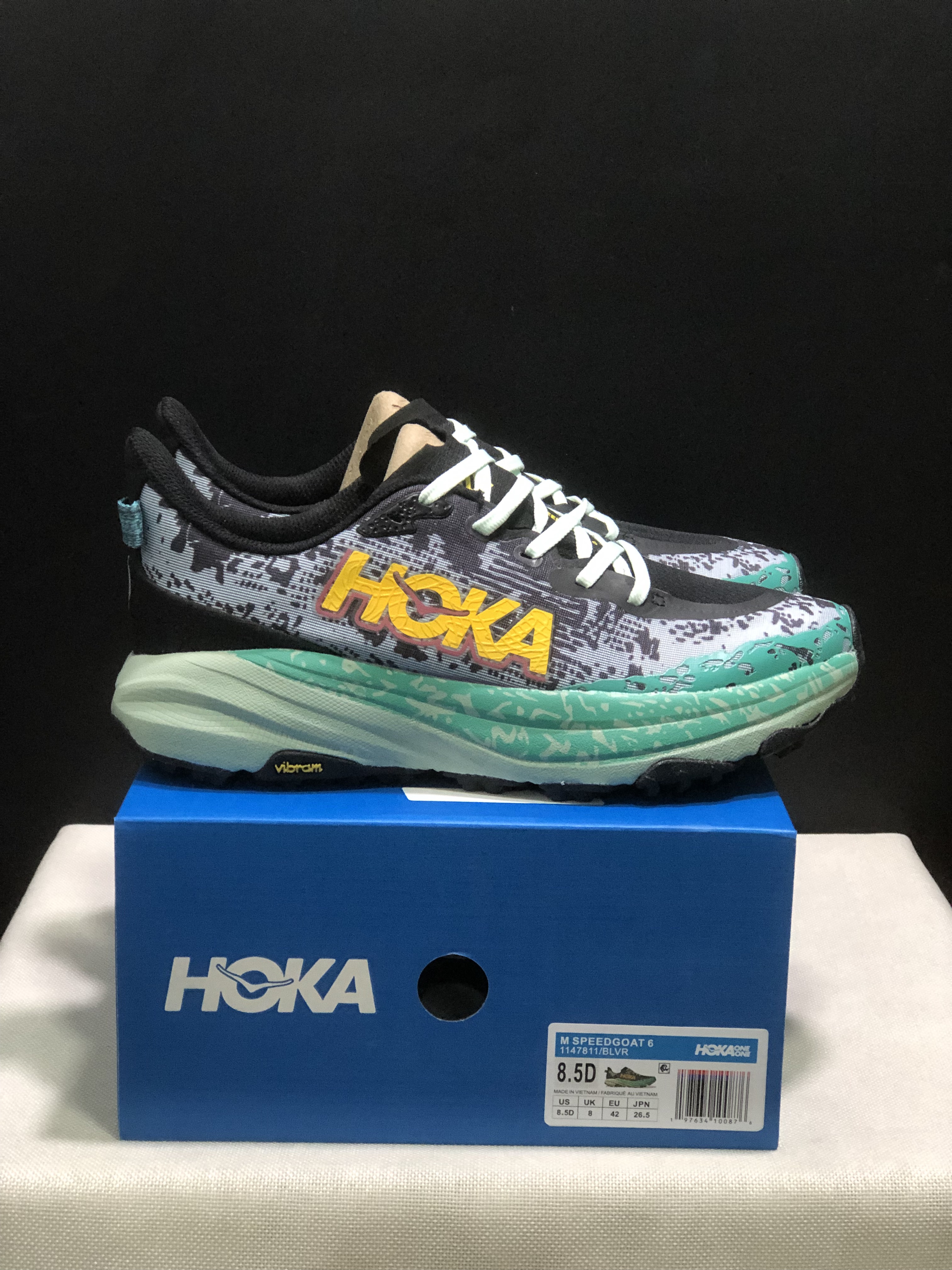 Hoka One One Speedgoat 6 Trail Running Shoes Sneakers Gray/Teal