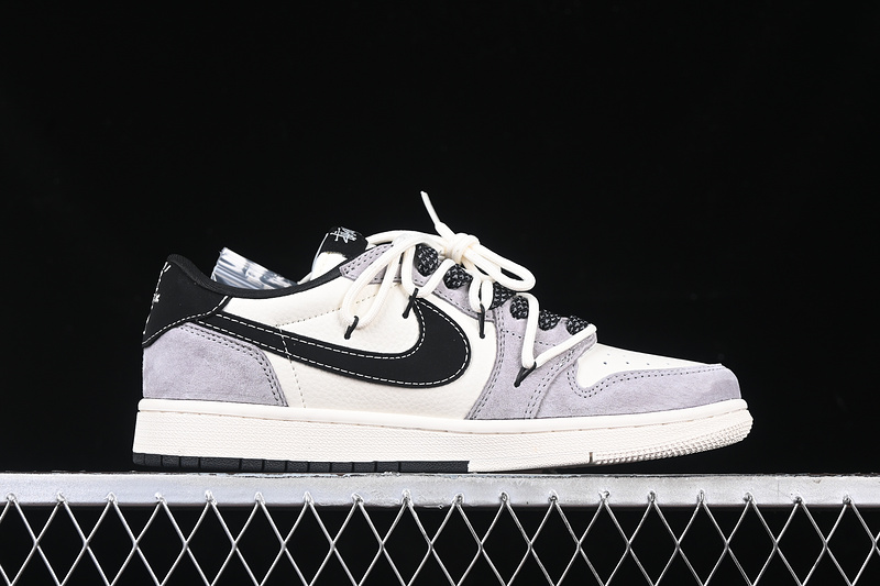 Travis Scott Fragment Design Nike Air Jordan 1 Low OG SP Grey White Black Sneakers